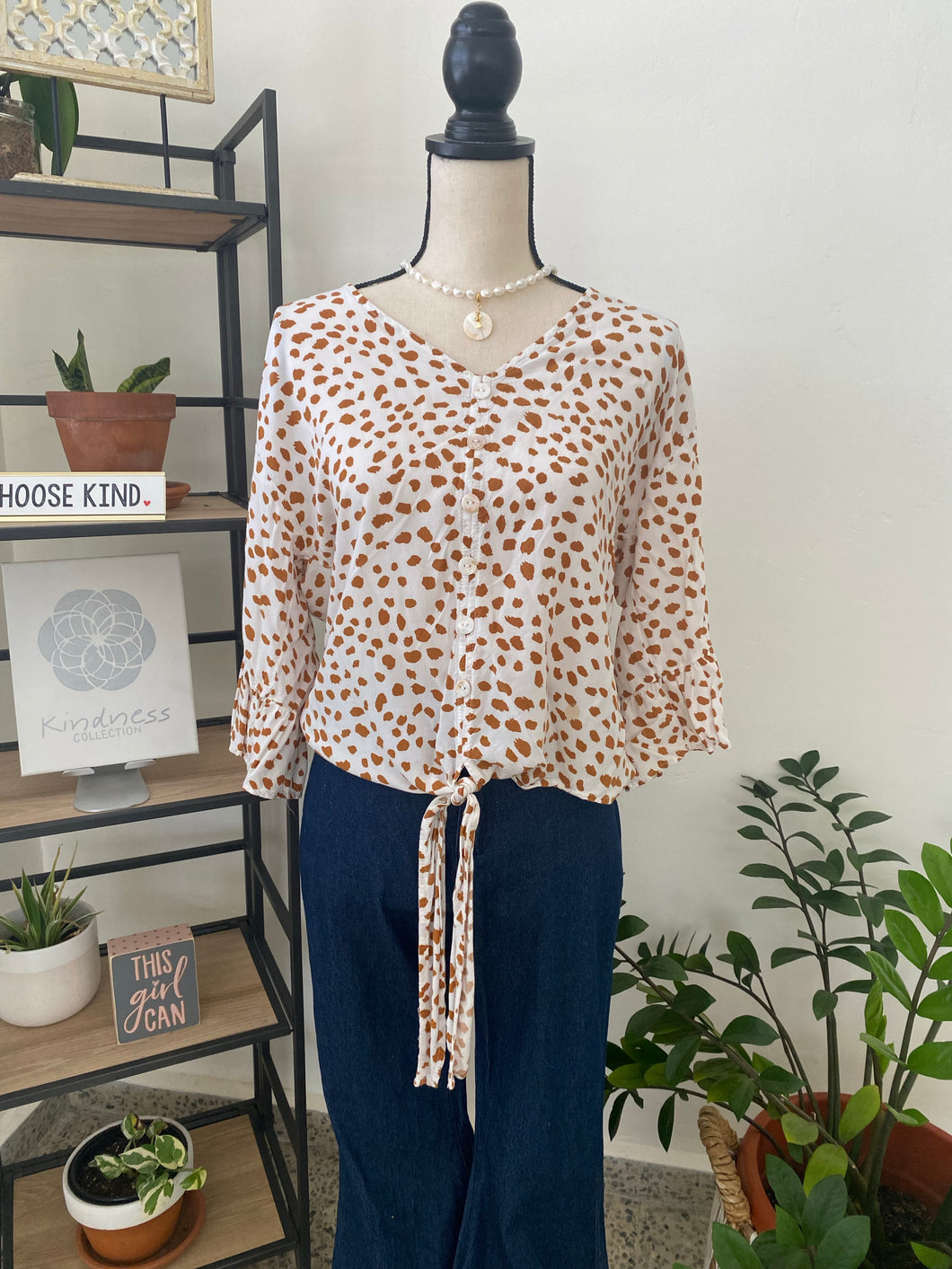 Animal Print dotted top
