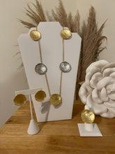 Load image into Gallery viewer, Two tone necklace and earrings set
